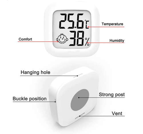 Mini Termómetro E Higrómetro Digital Smiley Ambiental Bebes 6