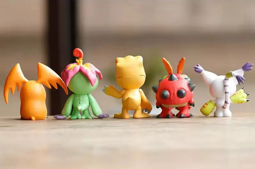 Set 9 Figuras Digimon Adventure Agumon Gabumon Piyomon 7