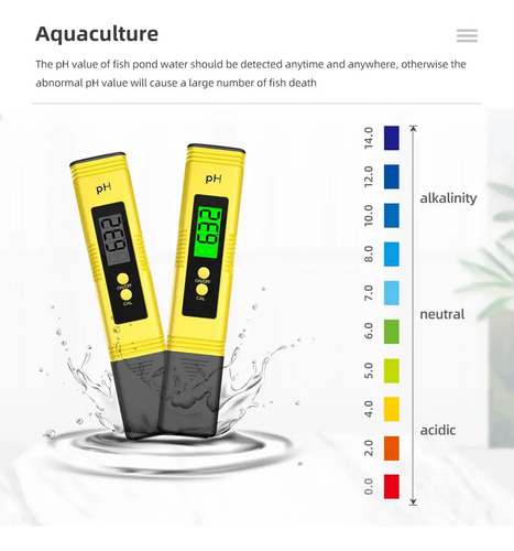 Medidor de pH con Pantalla Iluminada Acidez Alcalinidad Agua 3