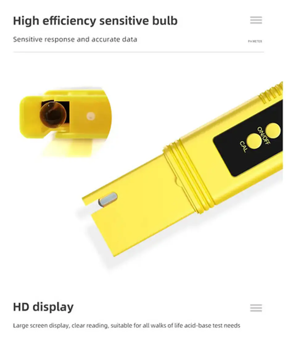 Medidor de pH con Pantalla Iluminada Acidez Alcalinidad Agua 8