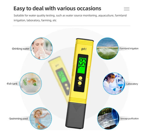 Medidor de pH con Pantalla Iluminada Acidez Alcalinidad Agua 9