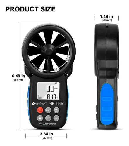Anemómetro Medidor Velocidad Del Viento Holdpeak Hp-866b Pro 3