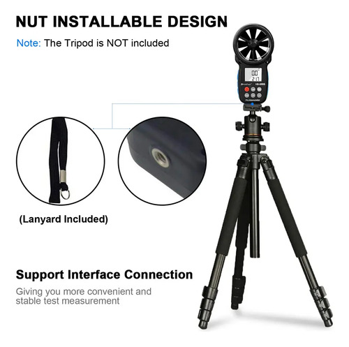 Anemómetro Medidor Velocidad Del Viento Holdpeak Hp-866b Pro 6