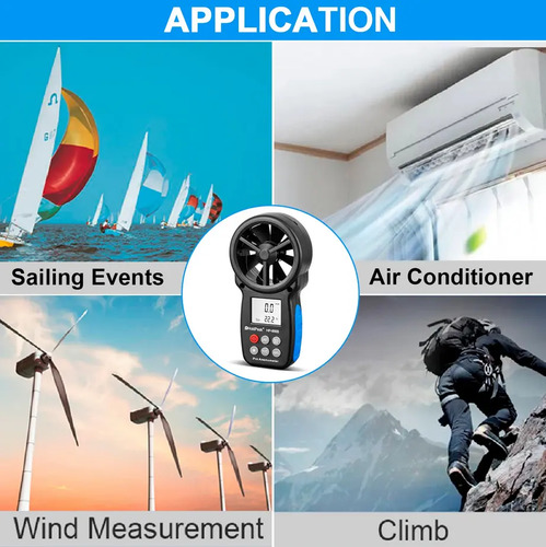 Anemómetro Medidor Velocidad Del Viento Holdpeak Hp-866b Pro 8