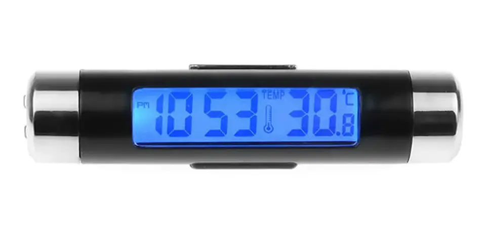 Termómetro y Reloj Digital para Vehículo Interior Luz Azul 1