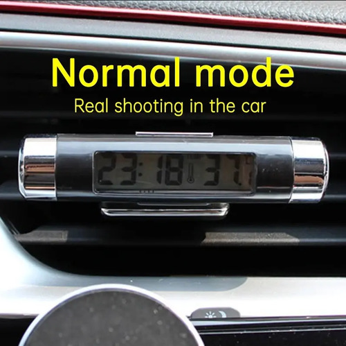 Termómetro Y Reloj Digital Para Vehículo Interior Luz Azul 7