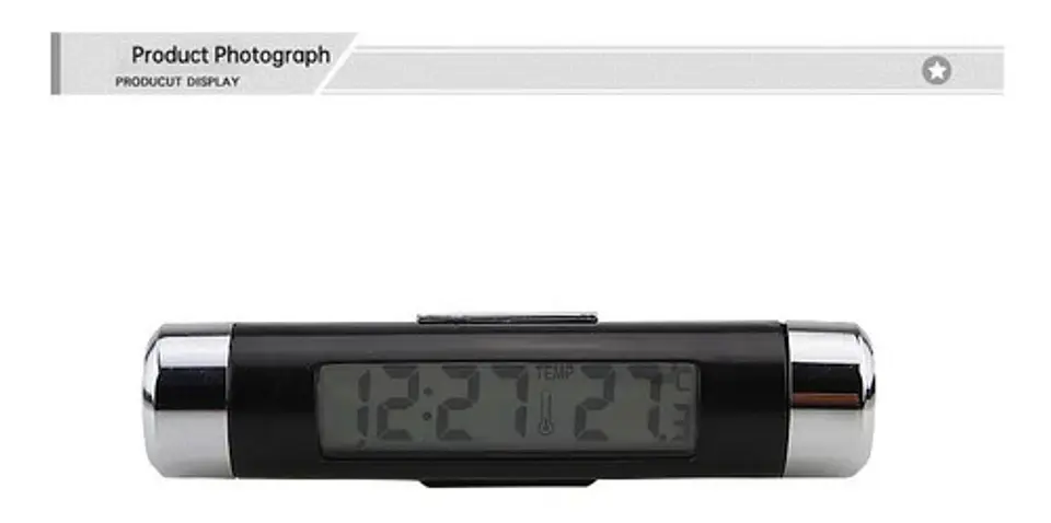 Termómetro y Reloj Digital para Vehículo Interior Luz Azul 10