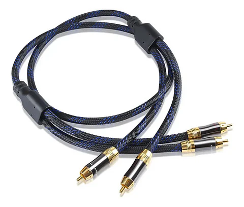 Cable Rca Estéreo 3 Metros Blindado Audio Hifi Receiver Sub