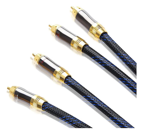 Cable Rca Estéreo 3 Metros Blindado Audio Hifi Receiver Sub 2