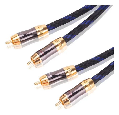 Cable Rca Estéreo 3 Metros Blindado Audio Hifi Receiver Sub 3
