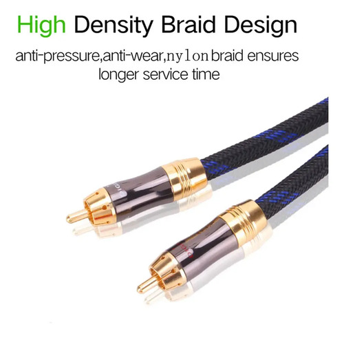 Cable Rca Estéreo 3 Metros Blindado Audio Hifi Receiver Sub 4
