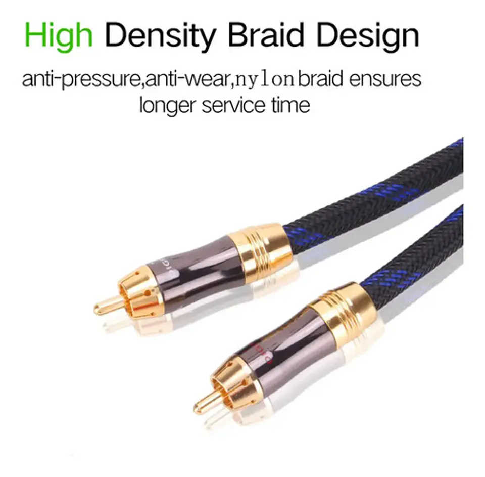 Cable Rca Estéreo 3 Metros Blindado Audio Hifi Receiver Sub 4