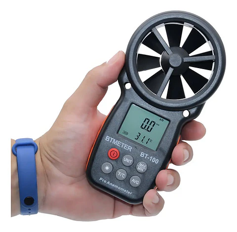 Anemómetro Y Termómetro Pro Bt-100 Medidor Velocidad Viento