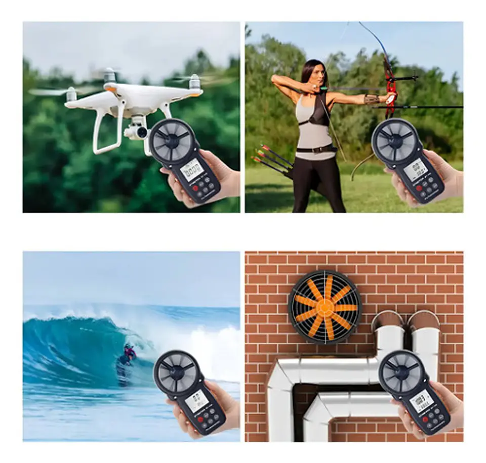 Anemómetro y Termómetro Pro Bt-100 Medidor Velocidad del Viento 5