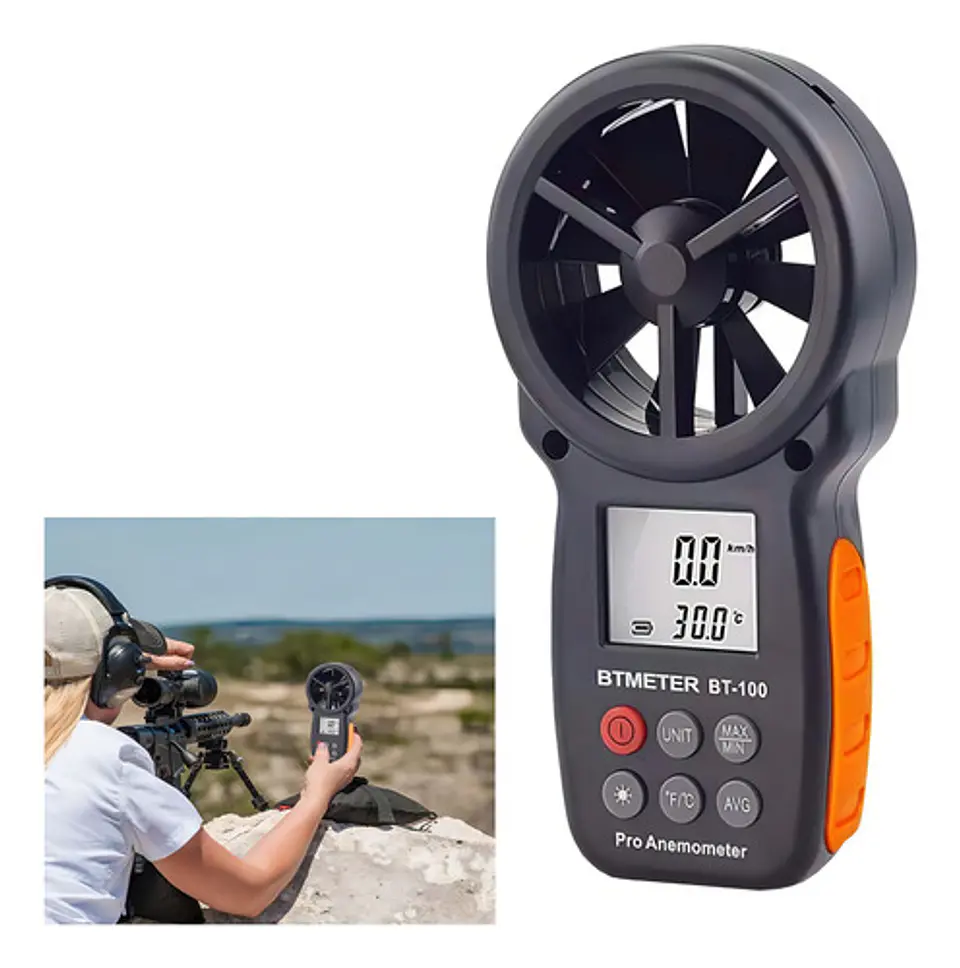 Anemómetro y Termómetro Pro Bt-100 Medidor Velocidad del Viento 8
