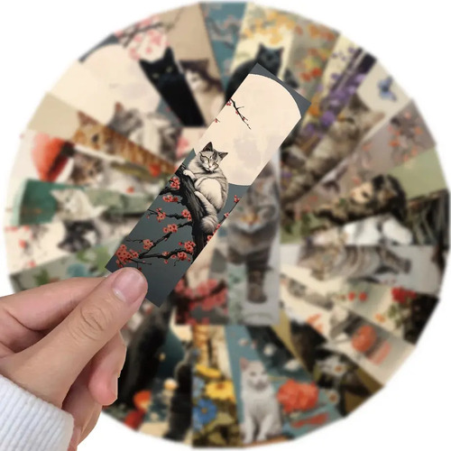 Set 30 Marcador De Página Gatitos Gatos Árboles Naturaleza 4