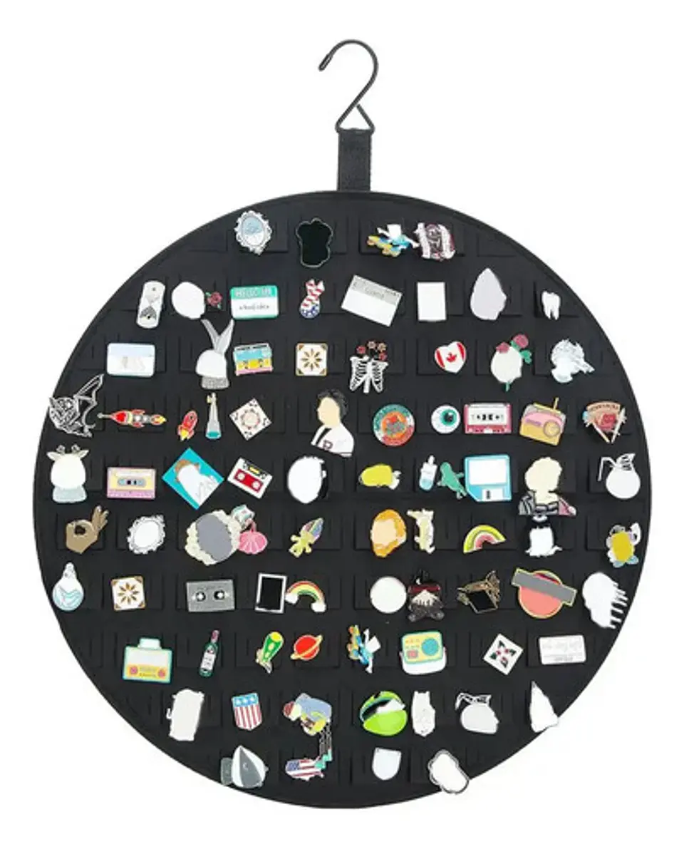 Organizador Para Pins Metalicos Exhibidor Circular Fieltro 2
