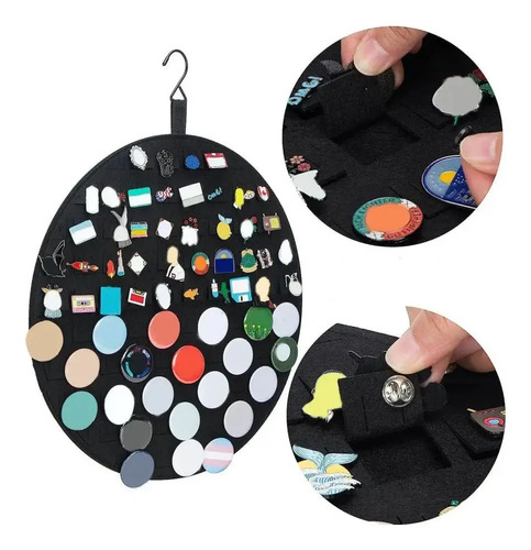 Organizador Para Pins Metalicos Exhibidor Circular Fieltro 4
