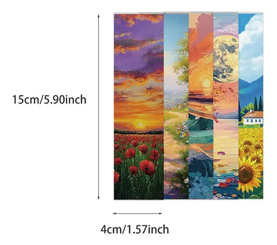 Set 30 Marcador de Página Pinturas de Óleo Paisajes Nature 3