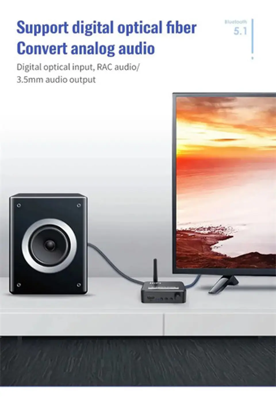 Conversor de Audio DAC Bluetooth Hifi 192khz Digital a 3.5mm 5