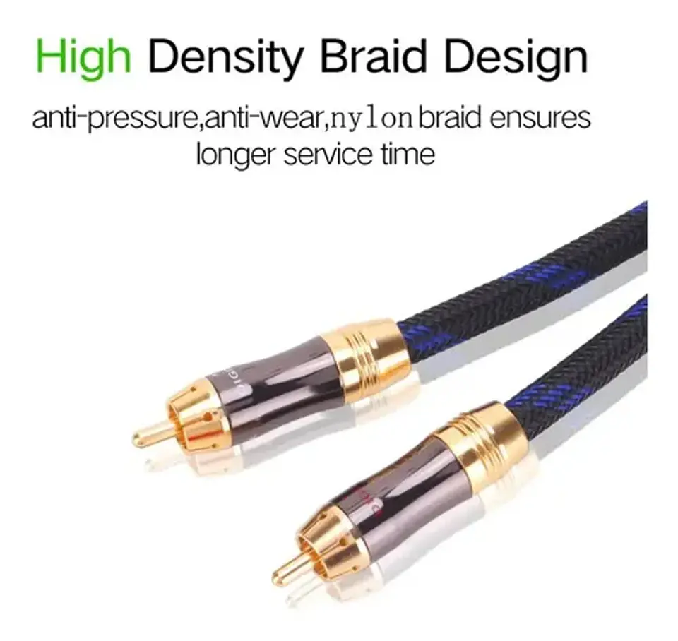 Cable RCA para Subwoofer en Y Blindado 3 Metros Audio Hifi  3