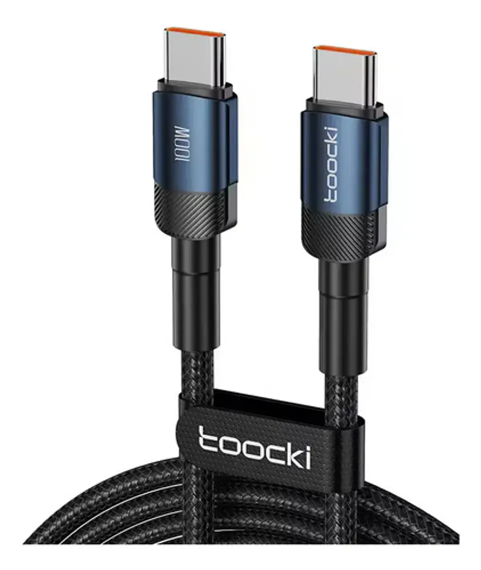 Cable USB-C a USB-C Toocki 2m Pd 100w Carga Rápida Black B 1