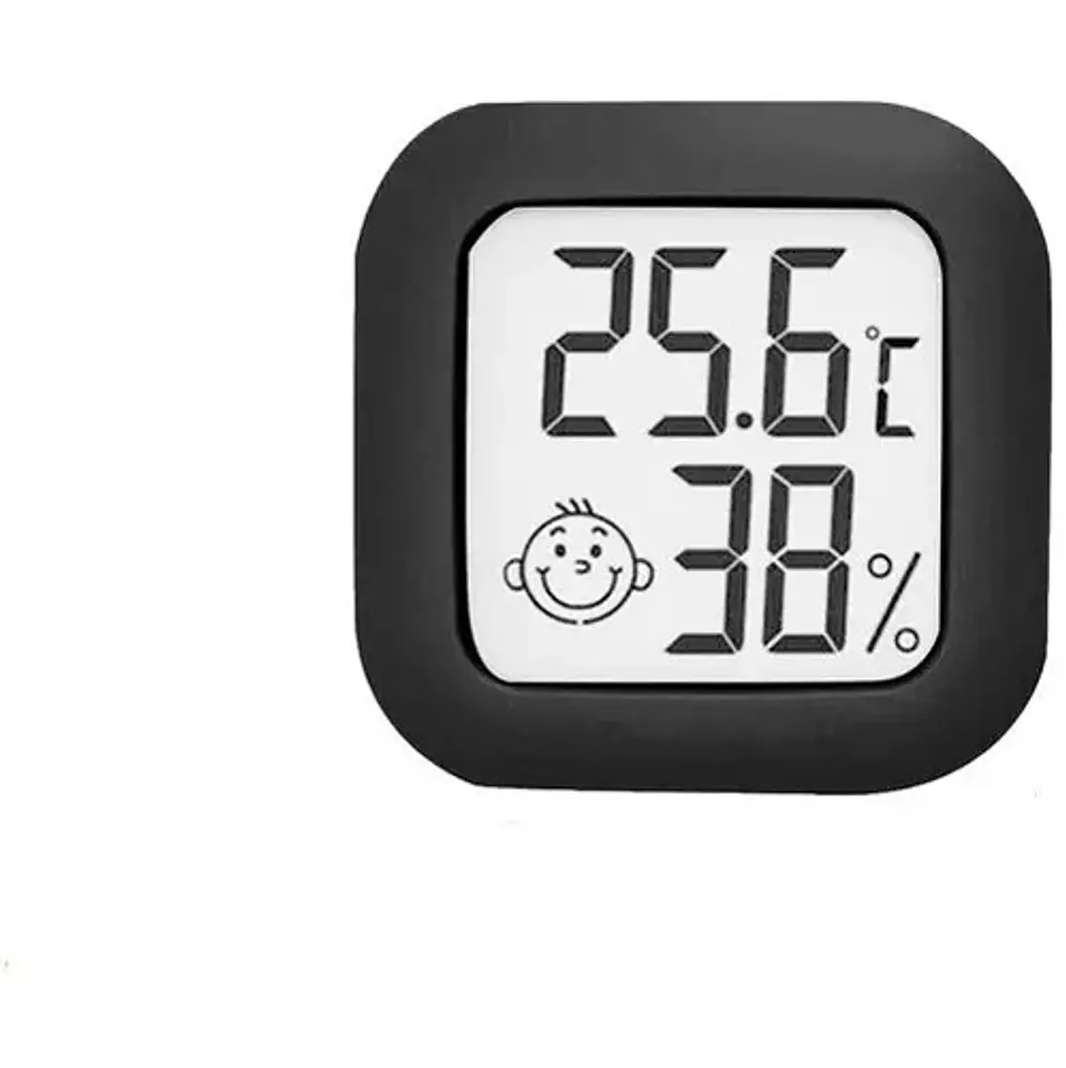 Termómetro e Higrómetro Digital Ambiente Bebes Smiley Negro 1