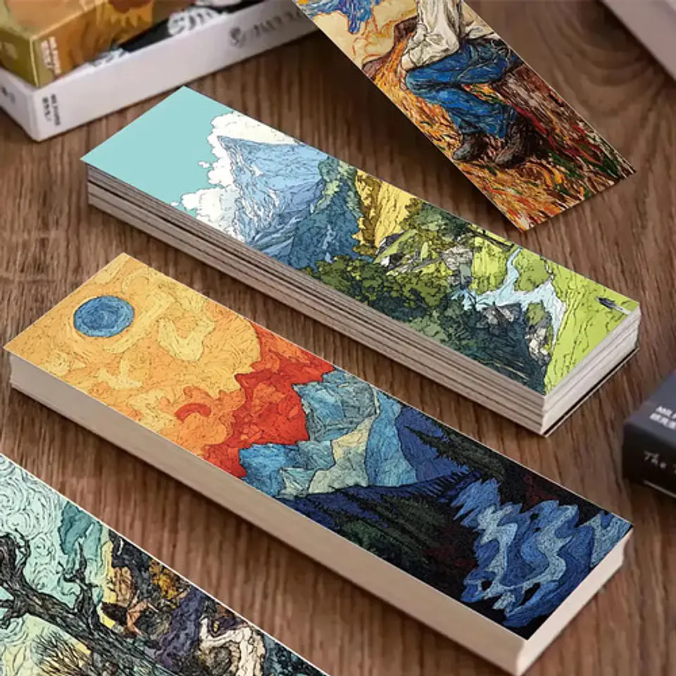 Set 32 Marcador de Página Pinturas De Óleo y Van Gogh Flores 4