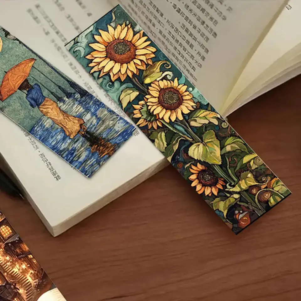 Set 32 Marcador de Página Pinturas De Óleo y Van Gogh Flores 6