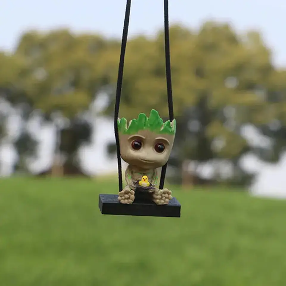 Figura Colgante 3D Groot Nido Ave Columpio Decorativo Auto 3