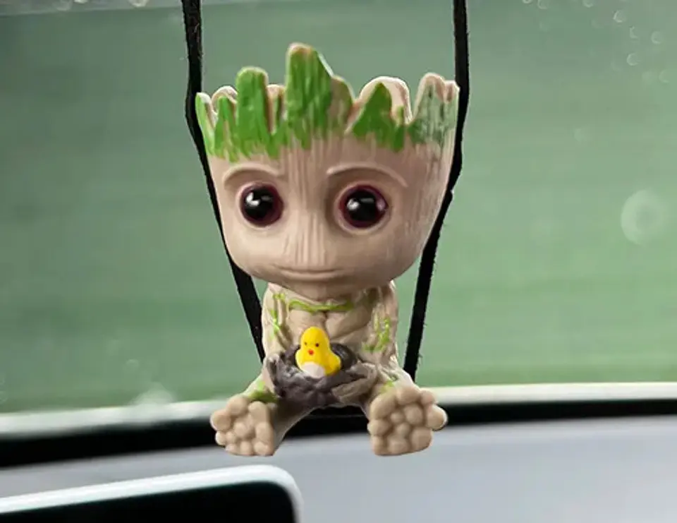 Figura Colgante 3D Groot Nido Ave Columpio Decorativo Auto 4