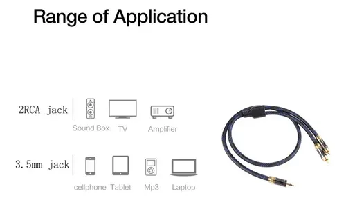 Cable 3.5mm A Rca Estéreo 2m Blindado Audio Hifi 200cm 4