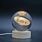 Lámpara Bola Cristal Saturno 8cm Grabado 3d Luz Led Cálida - Miniatura 5