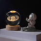 Lámpara Bola Cristal Saturno 8cm Grabado 3d Luz Led Cálida - Miniatura 7