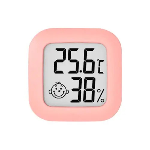Termómetro E Higrómetro Digital Ambiente Bebes Smiley Rosado 1