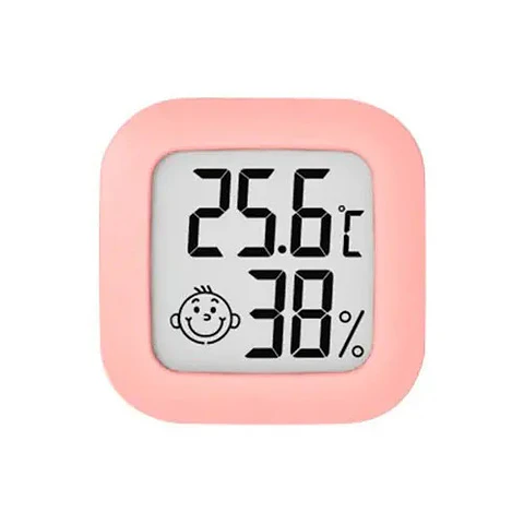 Termómetro E Higrómetro Digital Ambiente Bebes Smiley Rosado