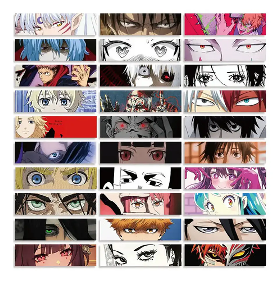 Set 30 Marcador de Página Rostros Ojos Personajes de Anime 1