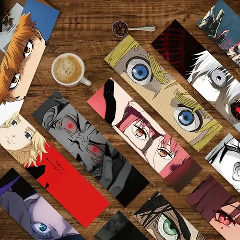Set 30 Marcador de Página Rostros Ojos Personajes de Anime 4