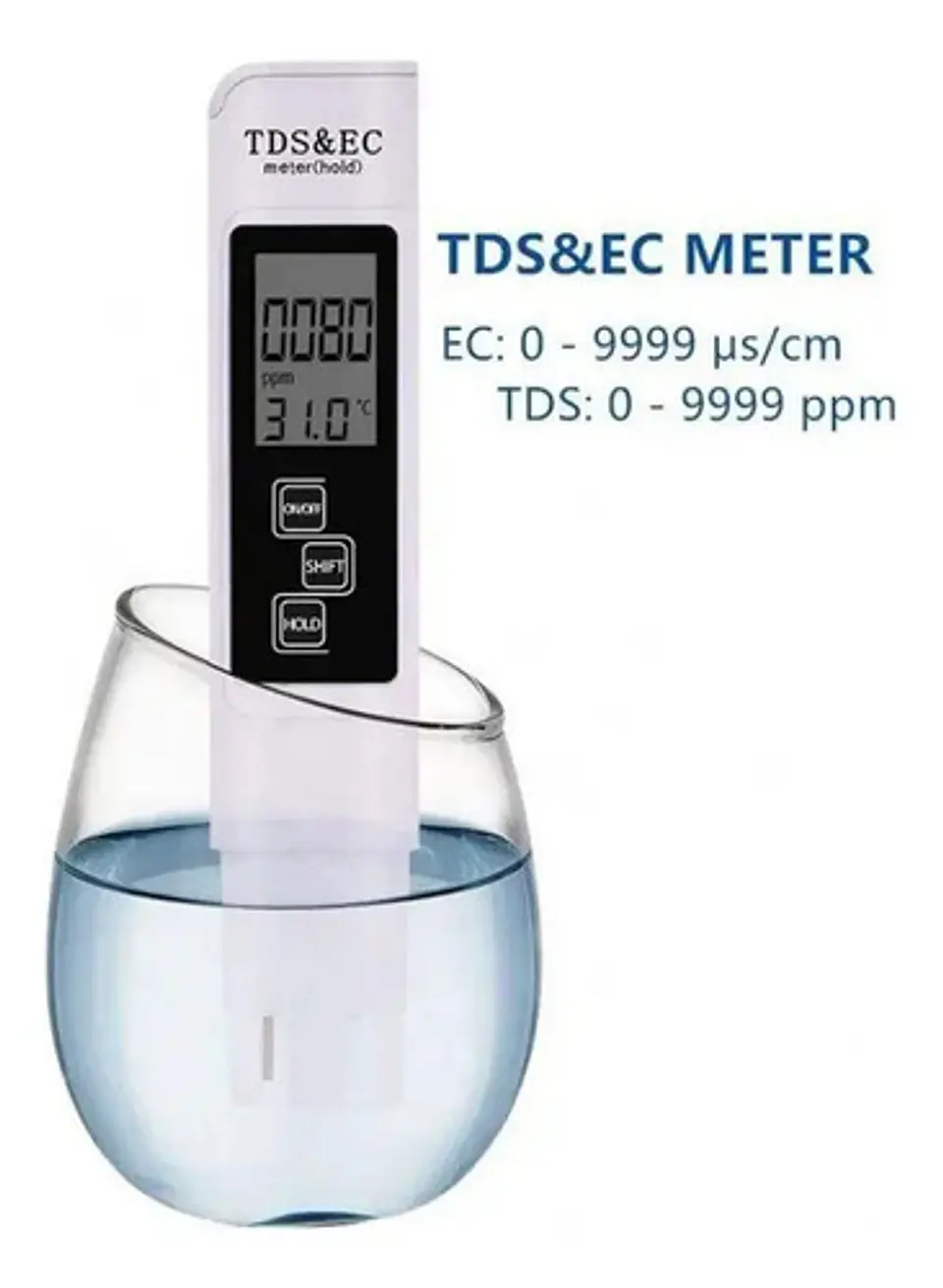 Medidor TDS y EC Conductividad Temperatura Calidad Agua 3 en 1 3