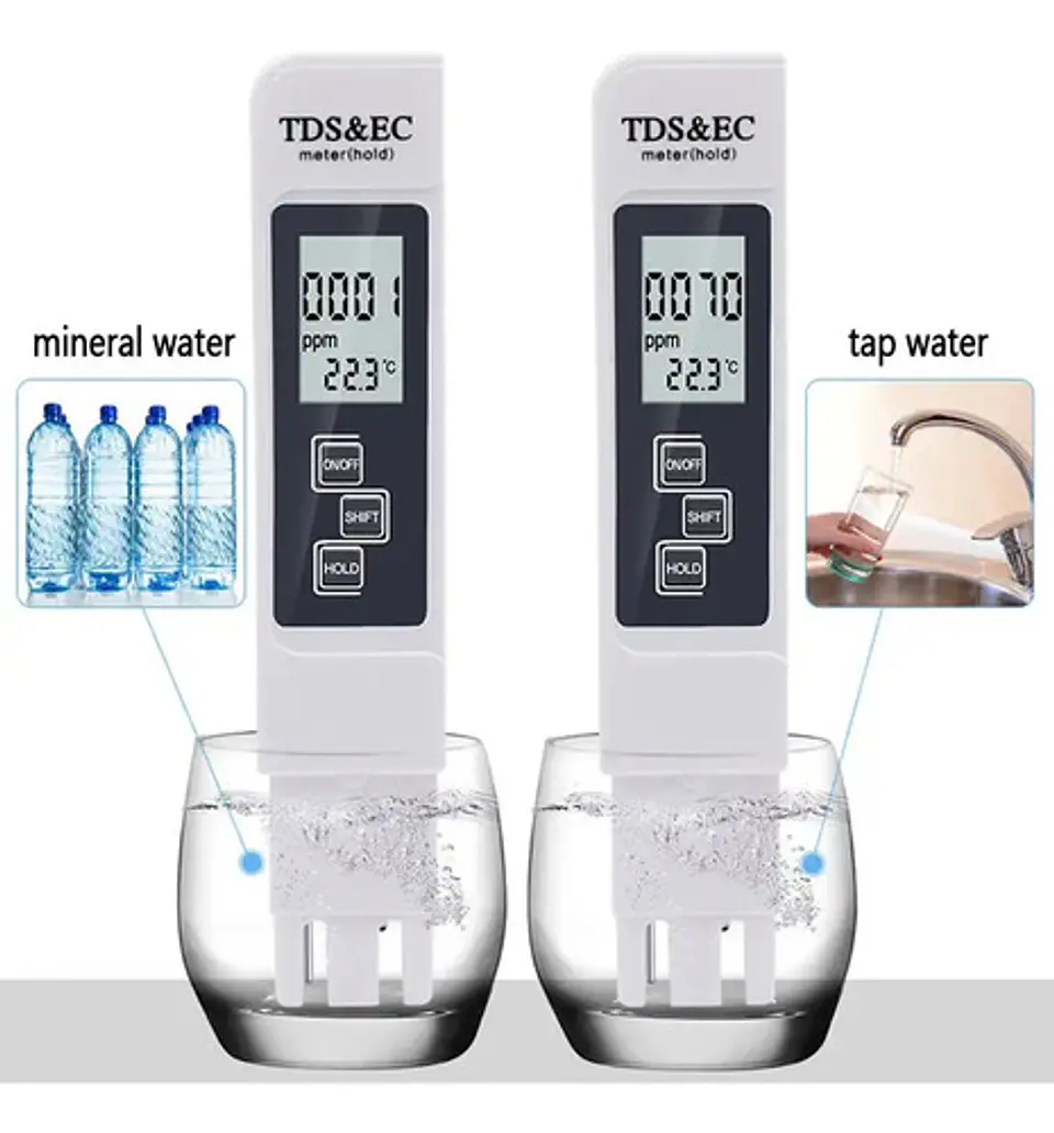 Medidor TDS y EC Conductividad Temperatura Calidad Agua 3 en 1 5