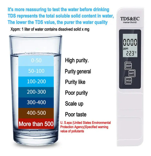 Medidor Tds Ec Conductividad Temperatura Calidad Agua 3 En 1 6