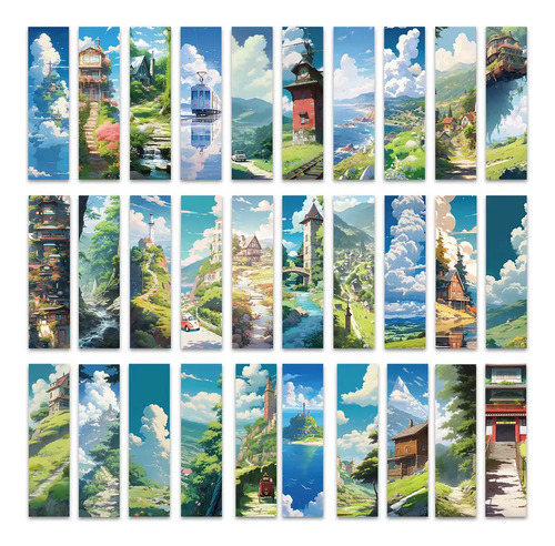 Set 30 Marcador De Página Paisaje Arte Hayao Miyazaki Ghibli 1