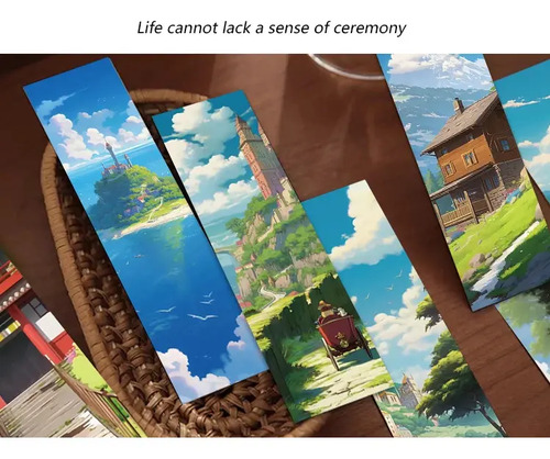 Set 30 Marcador De Página Paisaje Arte Hayao Miyazaki Ghibli 5