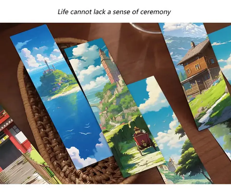 Set 30 Marcador De Página Paisaje Arte Hayao Miyazaki Ghibli 5