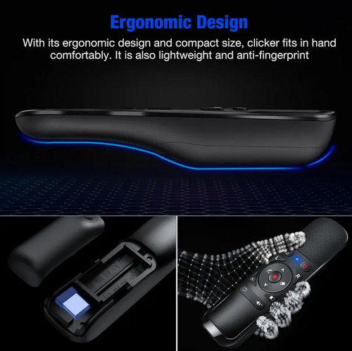 Presentador Diapositivas Y Air Mouse Puntero Láser Ppt Usb 5