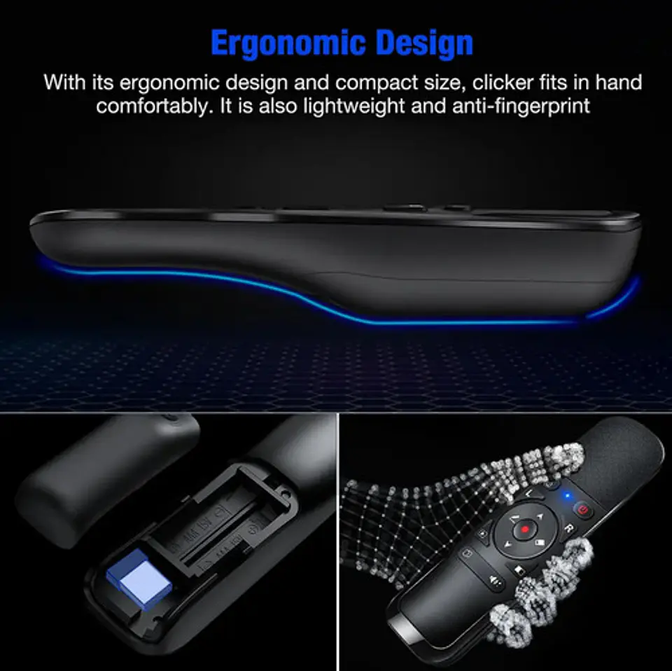 Presentador Diapositivas y Air Mouse Puntero Láser PPT USB 5
