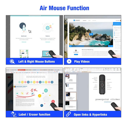 Presentador Diapositivas Y Air Mouse Puntero Láser Ppt Usb 9