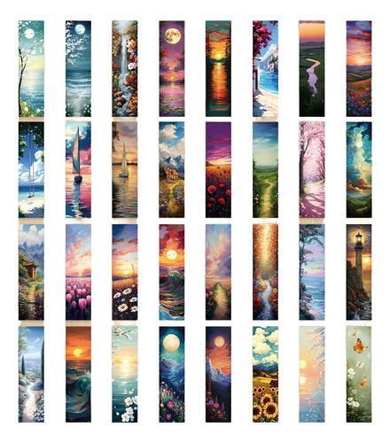 Set 32 Marcador De Página Pinturas De Óleo Y Paisajes 1