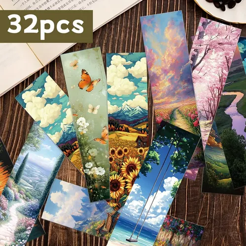 Set 32 Marcador De Página Pinturas De Óleo Y Paisajes 3