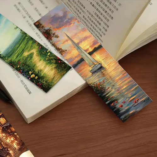 Set 32 Marcador De Página Pinturas De Óleo Y Paisajes 5
